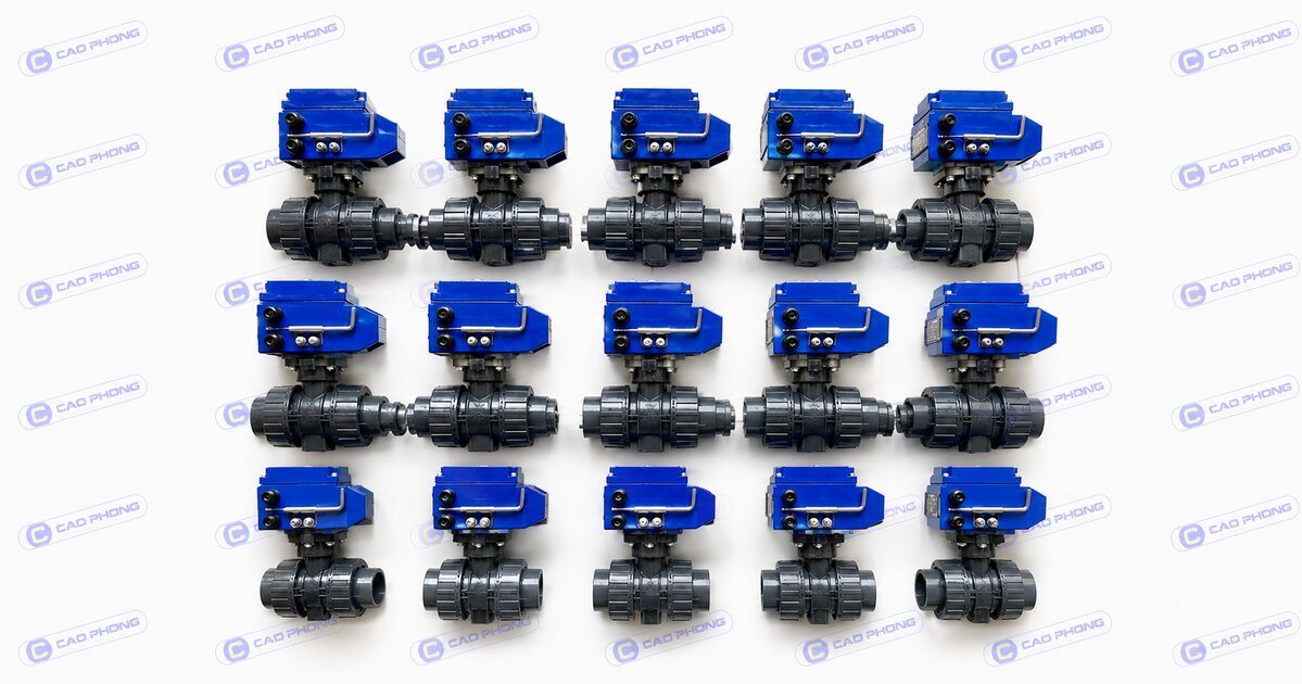 Van bi UPVC rắc co điều khiển điện SAMWON - Cao Phong