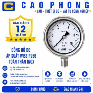 Đồng hồ đo áp suất Wise P256 toàn thân inox - Cao Phong